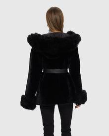 Shearling Lamb Reversible Jacket With Select Select Cashmere Goat Details | Black/Black