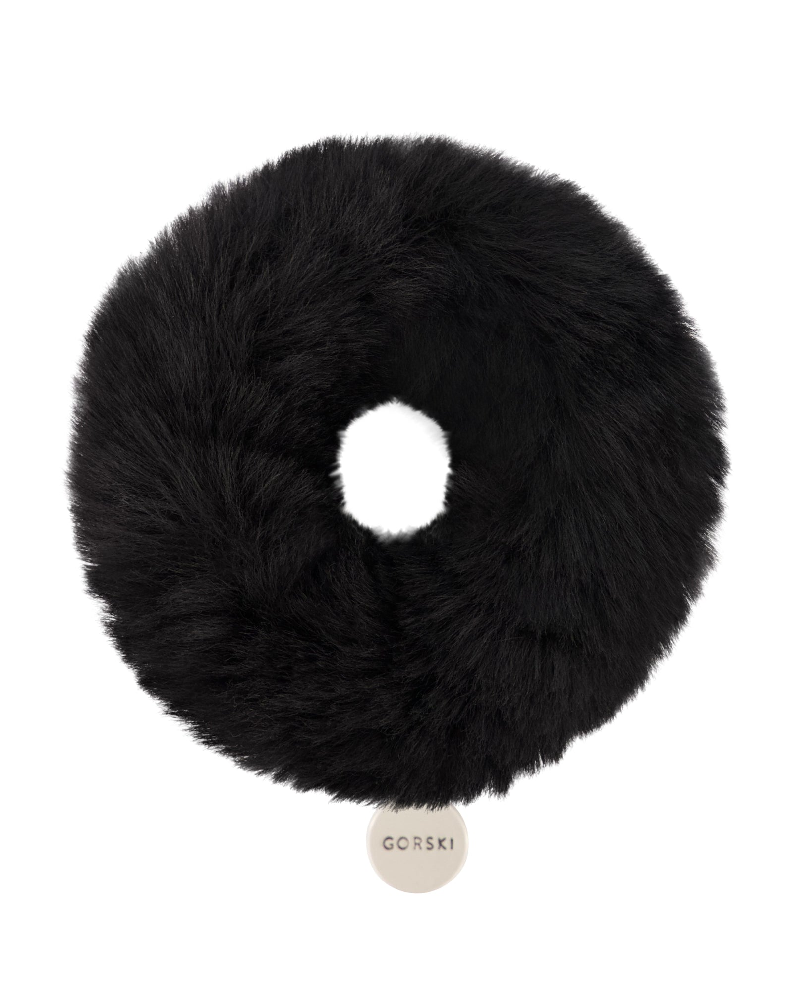 Shearling Lamb Scrunchie | Women | Black