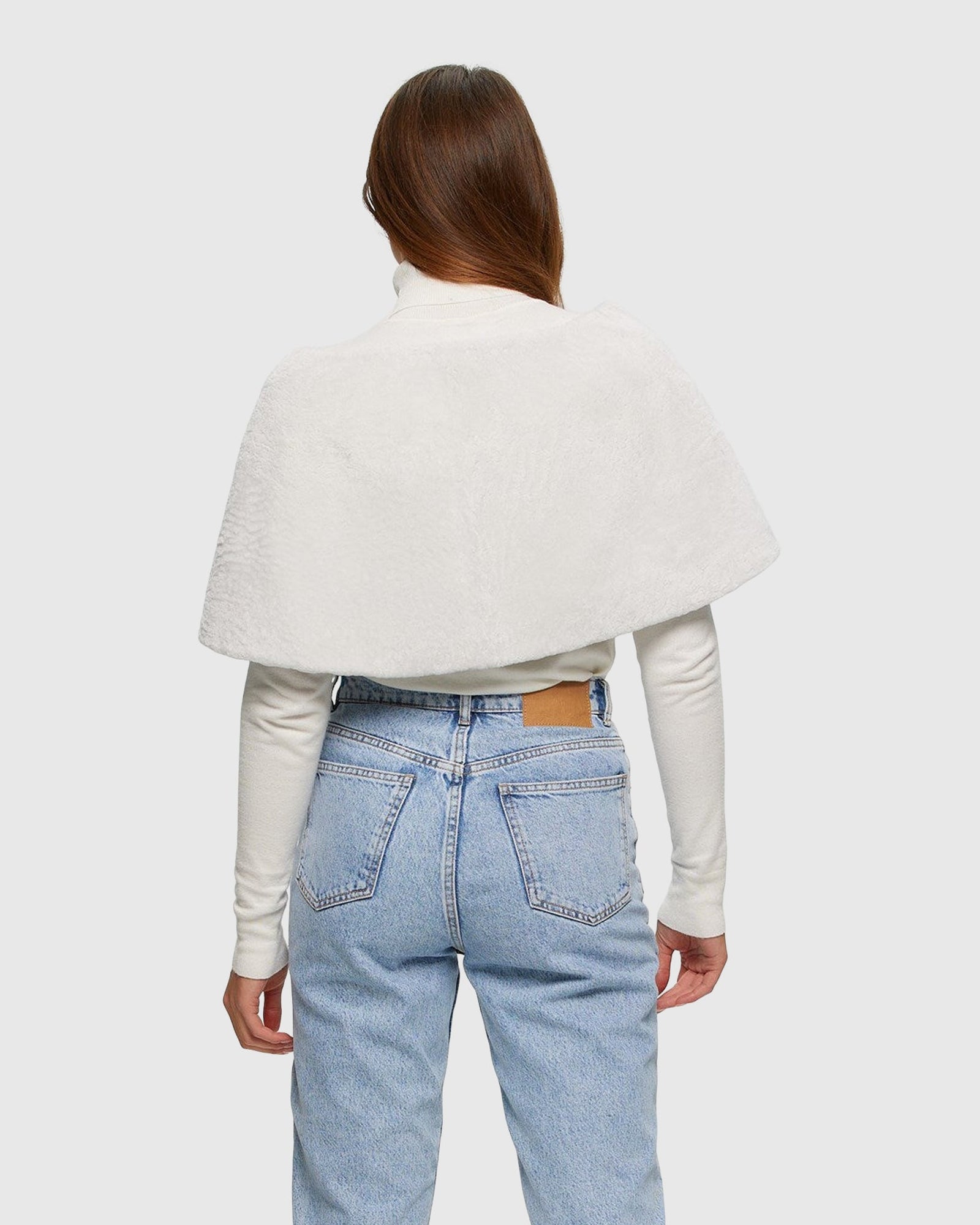Shearling Lamb Stole | White