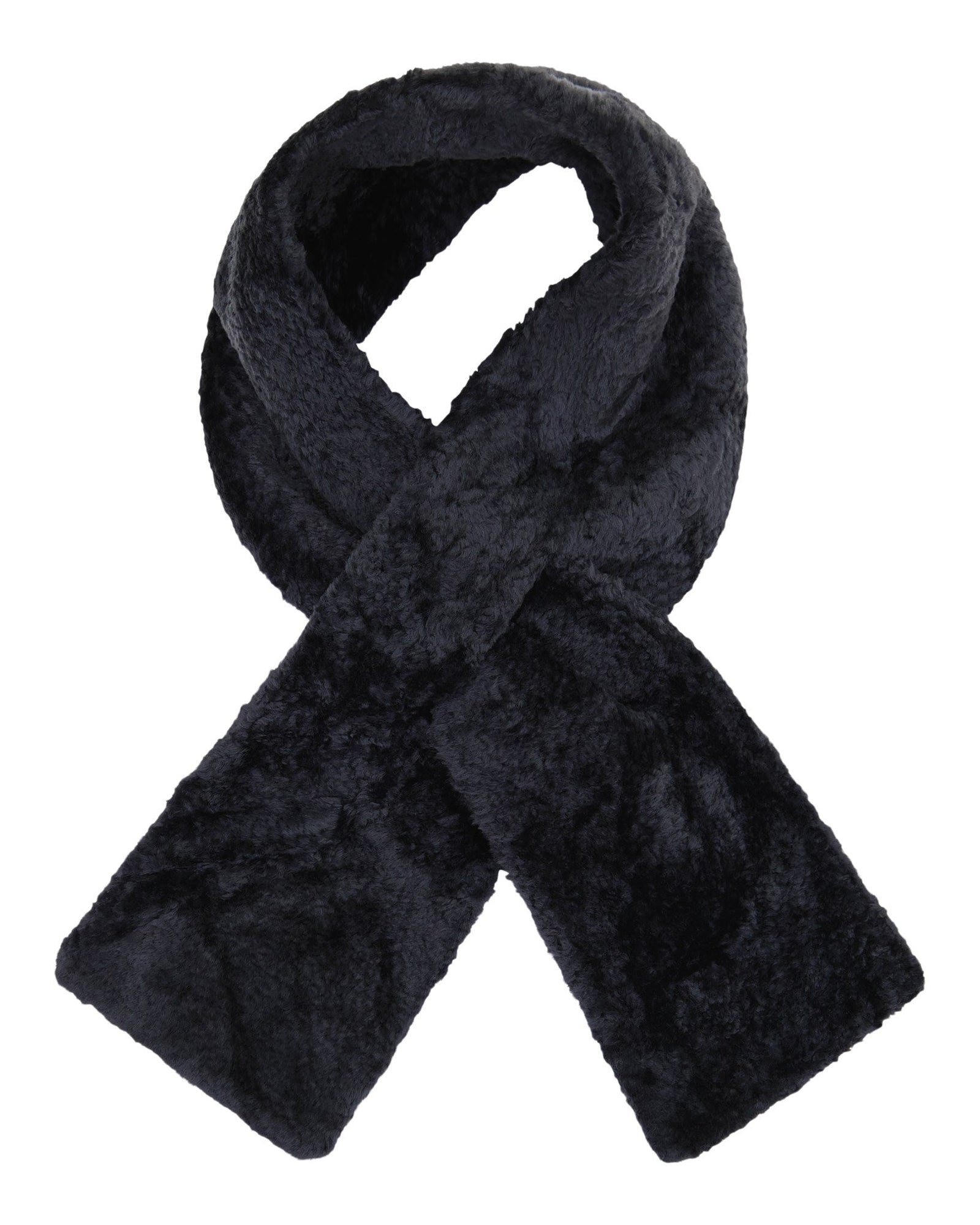 Silky Select Shearling Lamb Pull-Through Scarf | Women | Charcoal