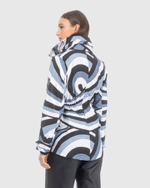 Lightweight Zip Jacket With Concealed Hood | Gray Swirl