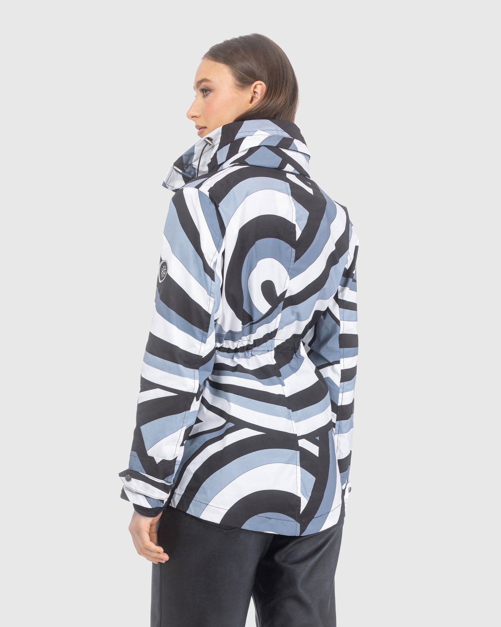 Lightweight Zip Jacket With Concealed Hood | Gray Swirl