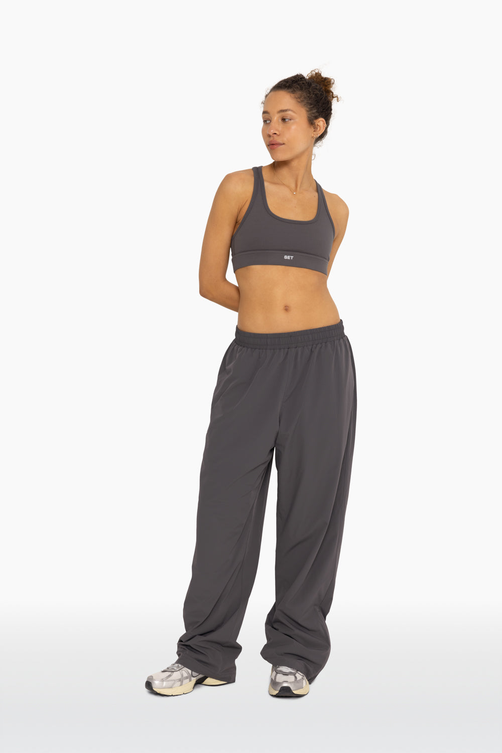 Nylon Zip Track Pants | Graphite