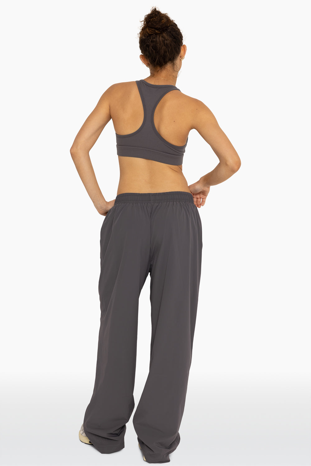 Nylon Zip Track Pants | Graphite
