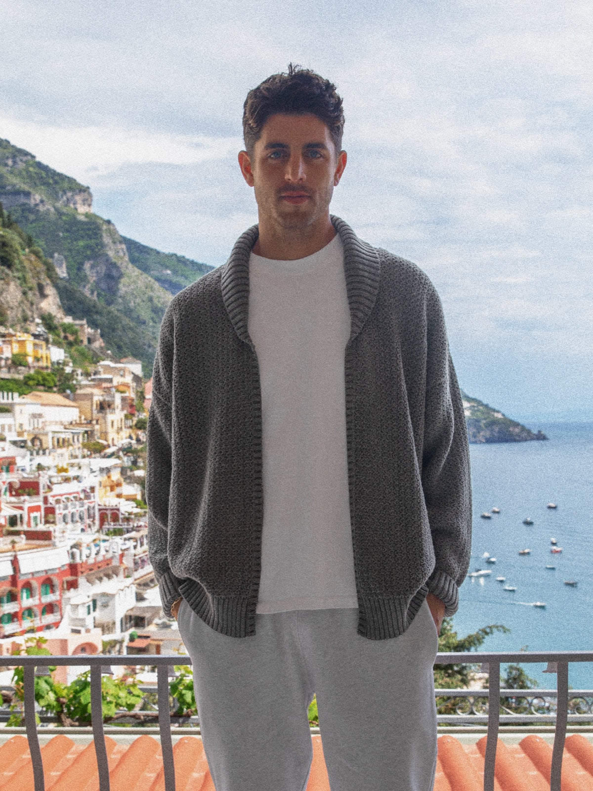 The Amalfi Cardigan | Heather-Grey