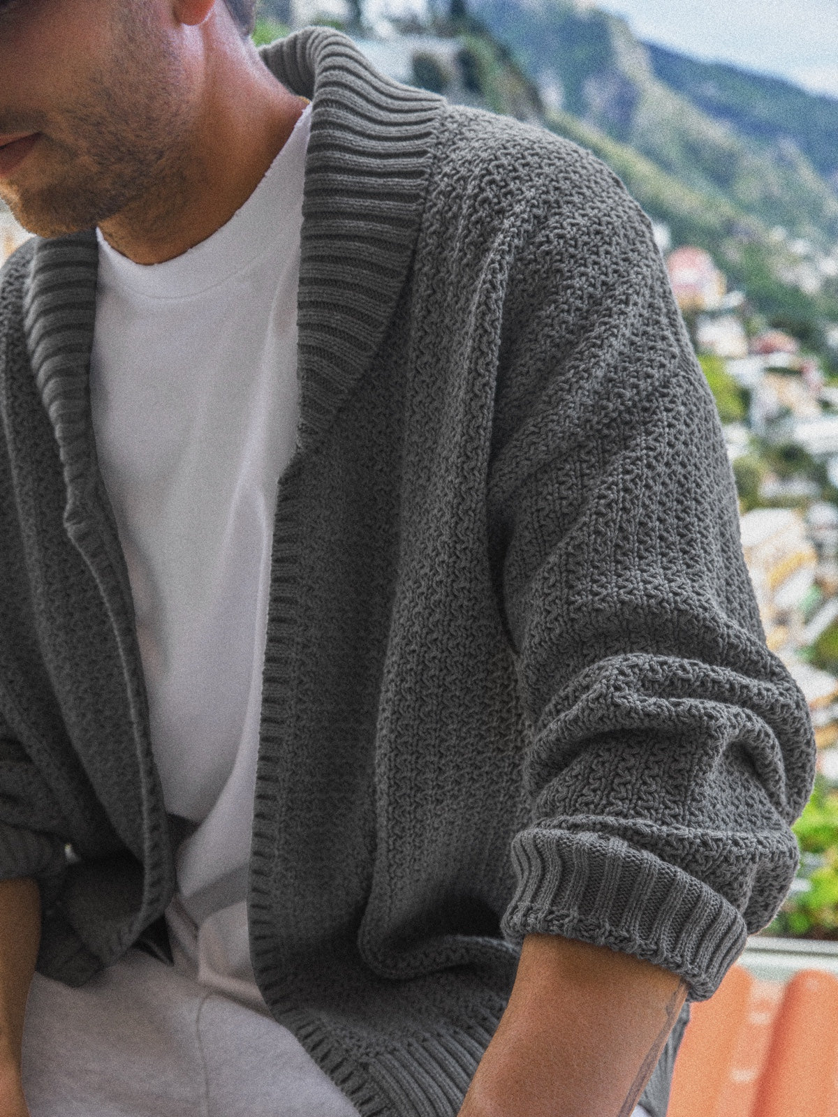 The Amalfi Cardigan | Heather-Grey