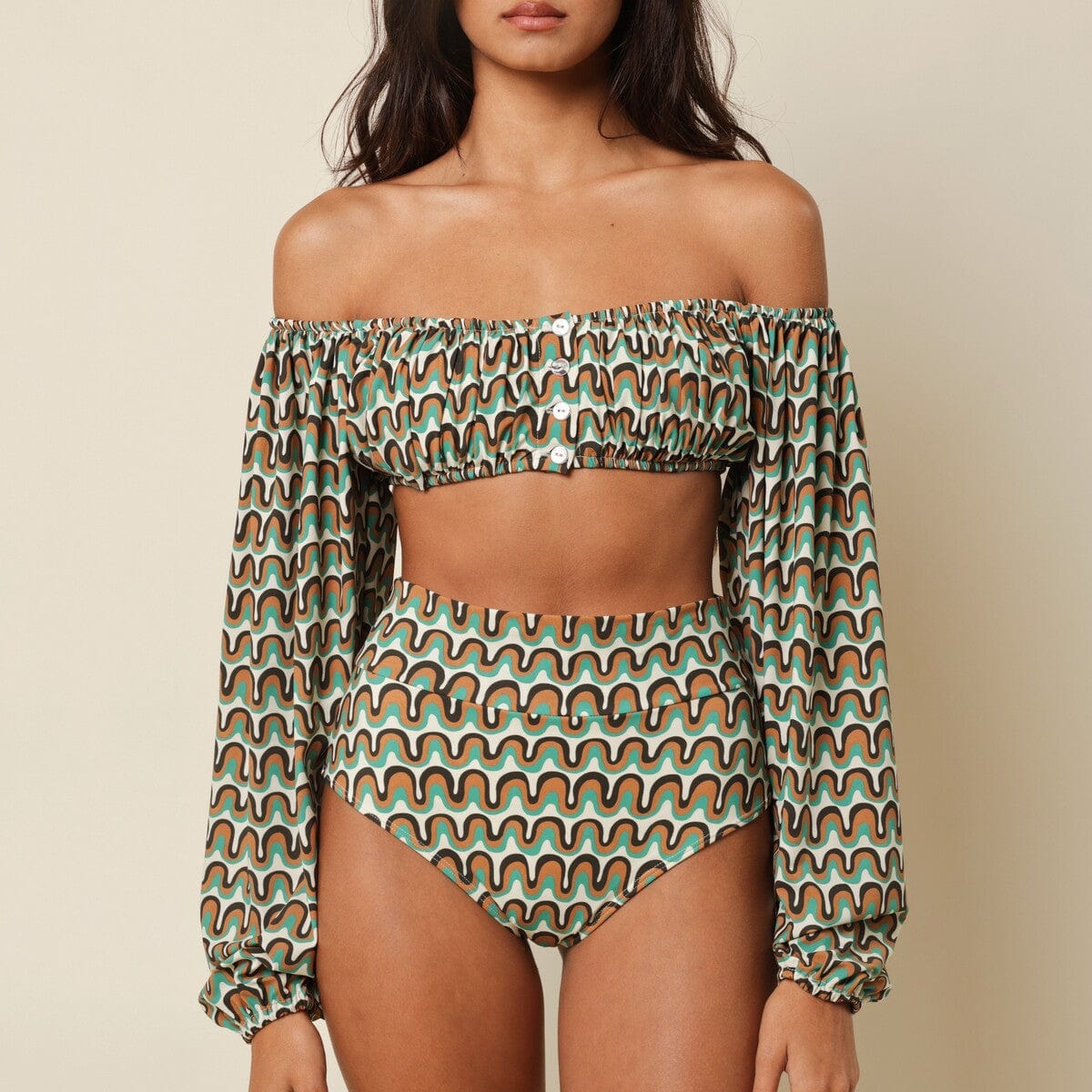 Women | Coverage High Rise Bikini Bottom | Groovy