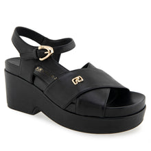 Cora Sandal Dress Platform | Black Leather