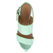 Camera Sandal Platform | Mint Metallic Leather