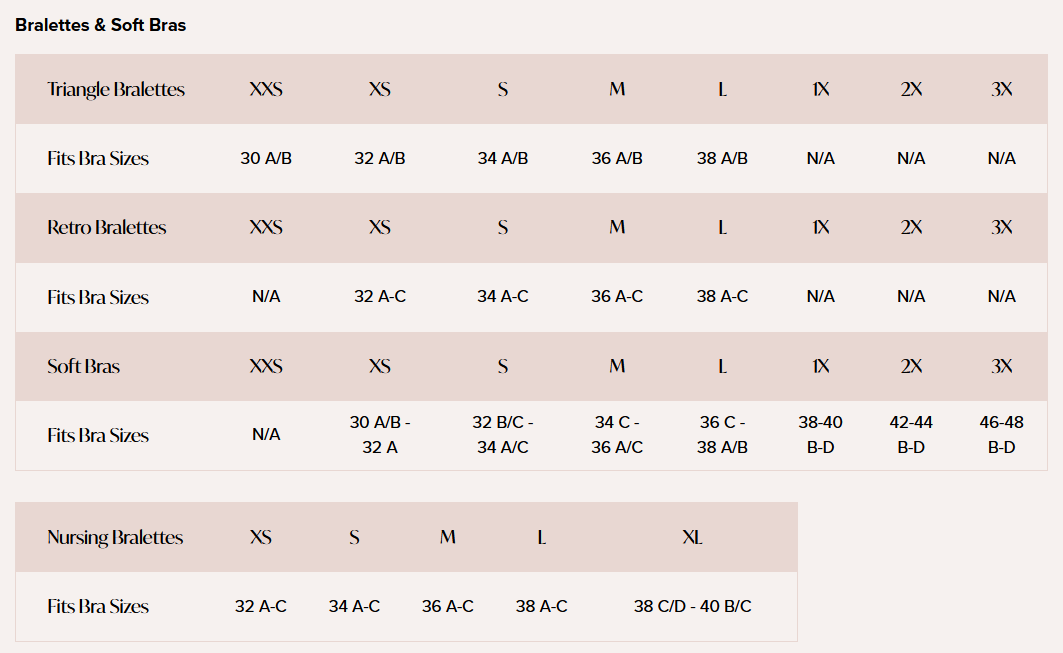 Product size guide