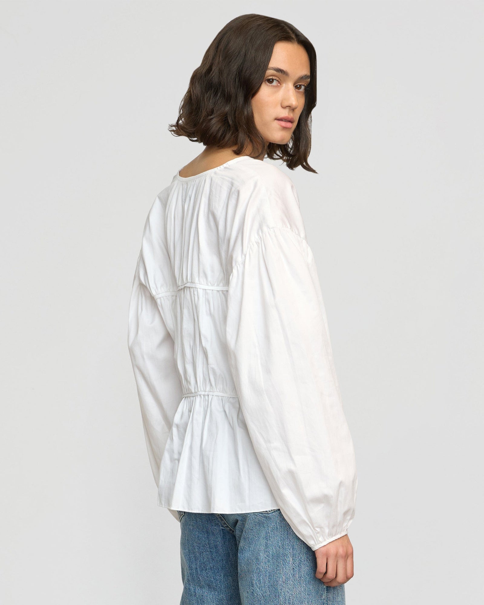 Olivia | Hira Cotton Tie-Front Blouse in Size Small