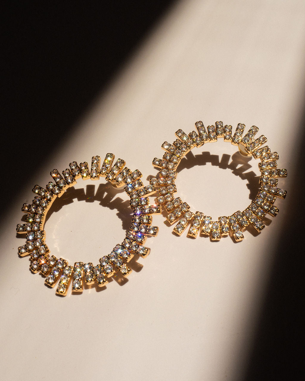 The Pave Ray Earrings | Plated Gold