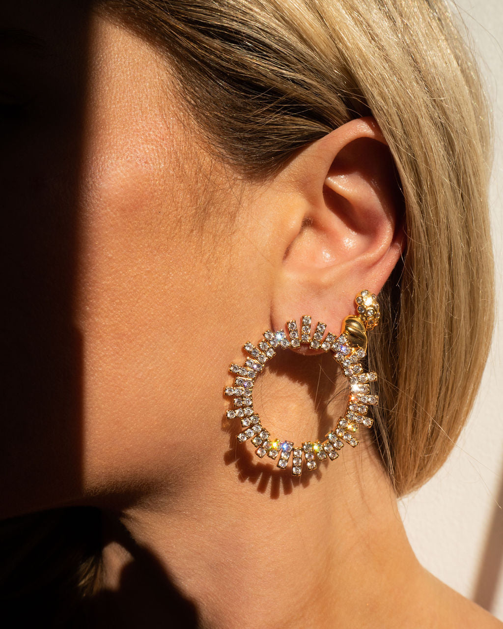 The Pave Ray Earrings | Plated Gold