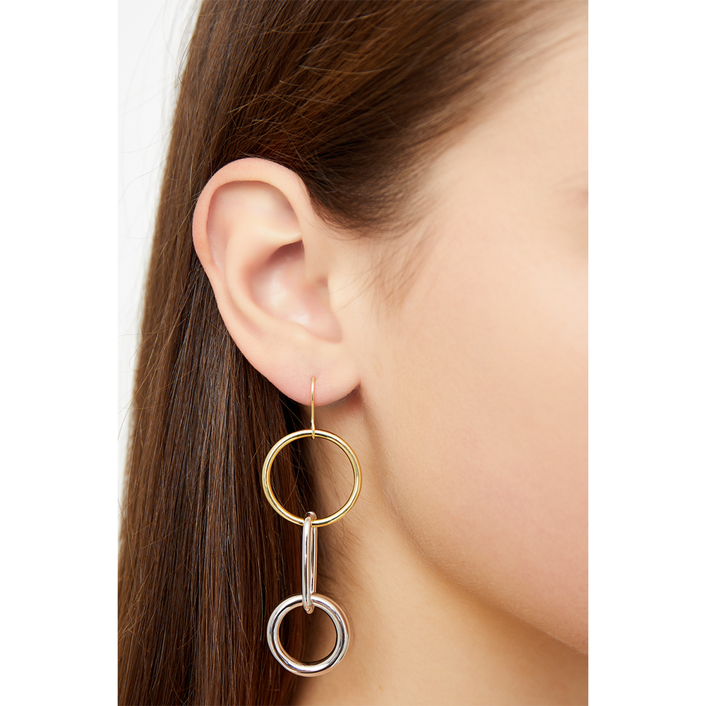 Two Tone Drop Hoops | Two Tone