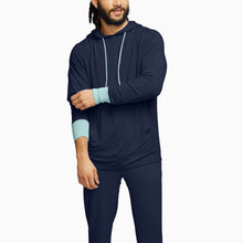 Lightweight Modal French Terry Hoodie | Navy/Mint