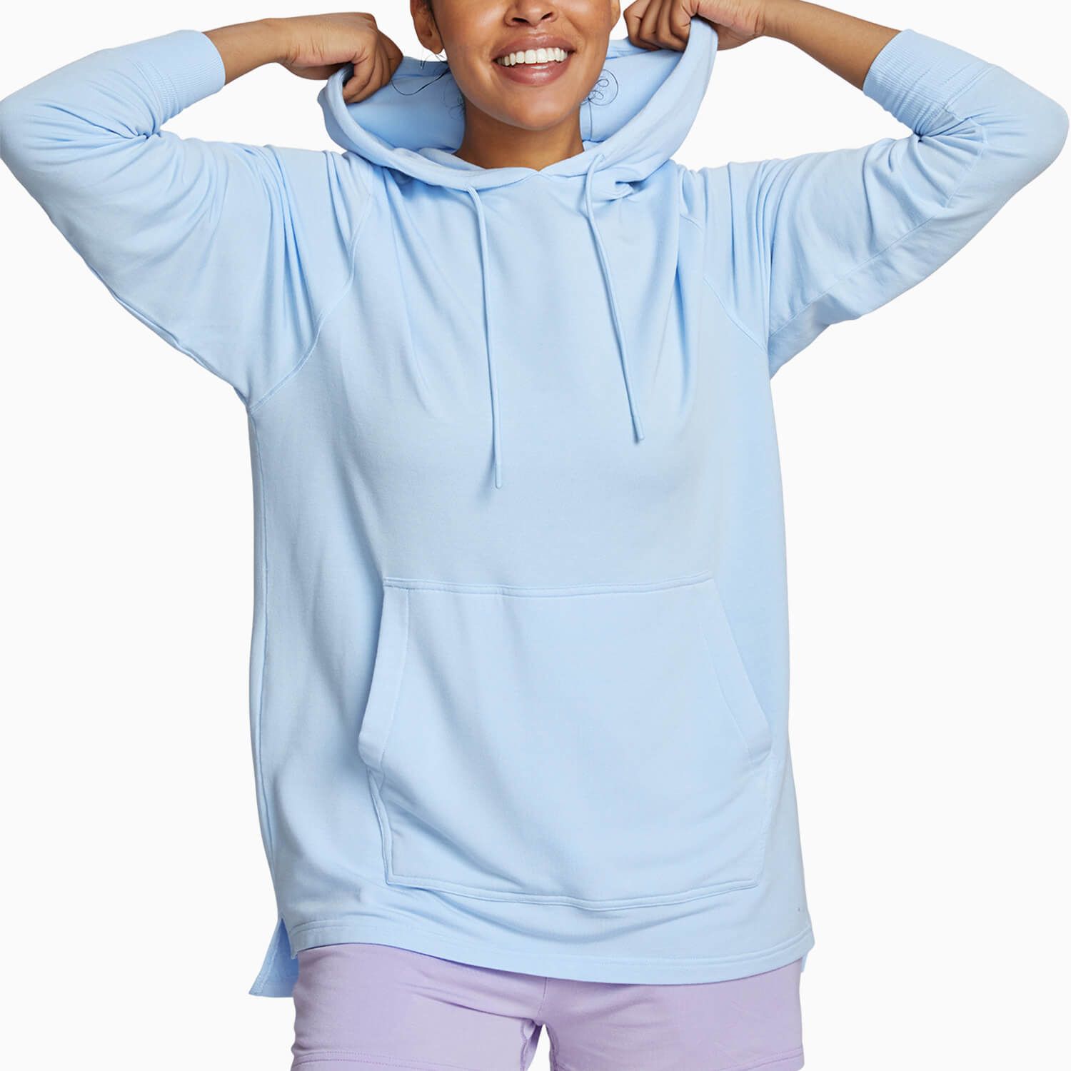 Lightweight Modal French Terry Hoodie | Cerulean