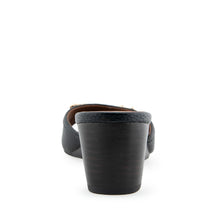 Wava Sandal Dress Wedge | Black Pebbled Faux Leather