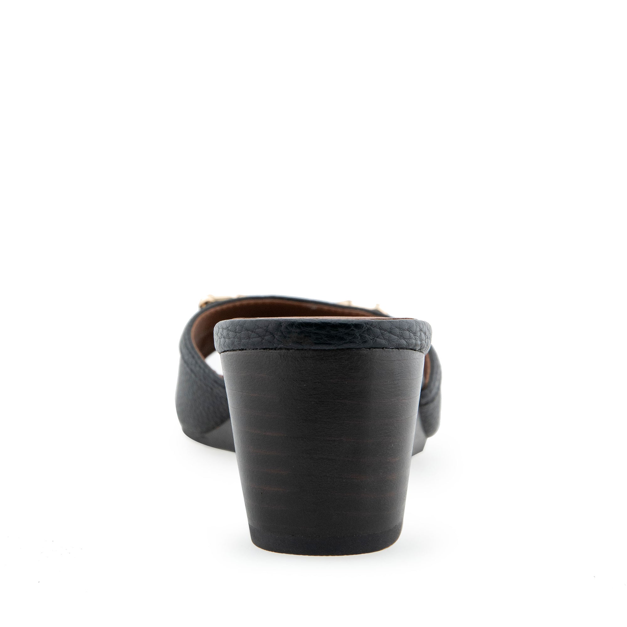 Wava Sandal Dress Wedge | Black Pebbled Faux Leather