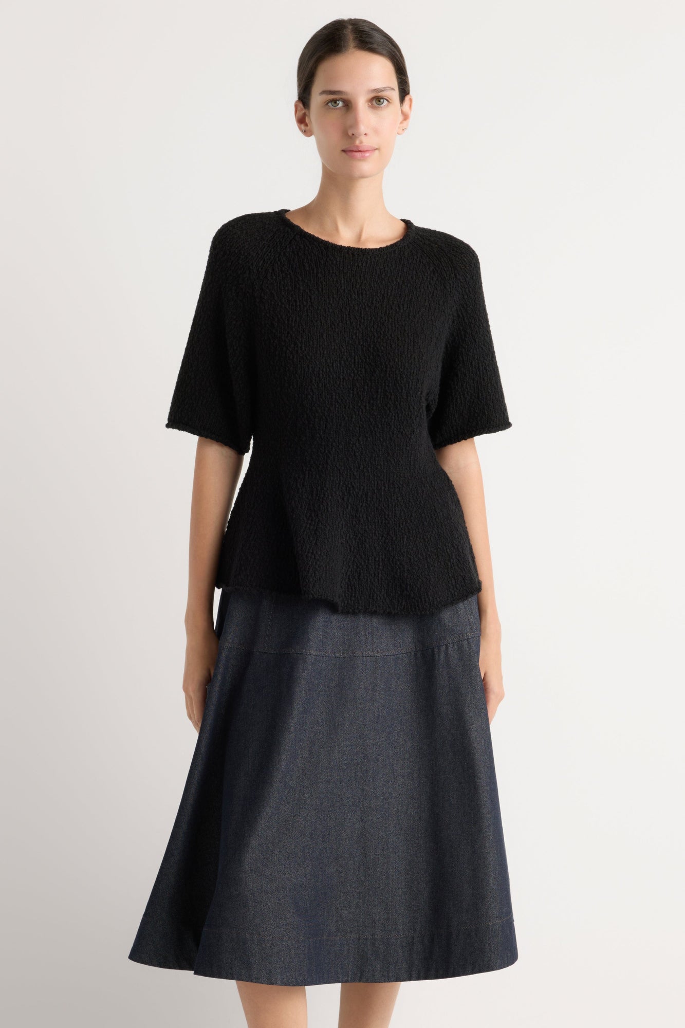 Karolina | Hyejin A-Line Denim Skirt in Size Extra Small