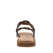 Colette Sandal Flat | Black Faux Leather