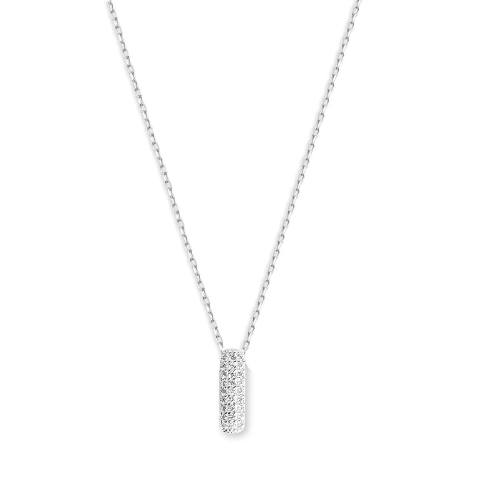 The Pave' Bubble Letter Pendant Necklace | 18KT Gold Vermeil & Sterling Silver