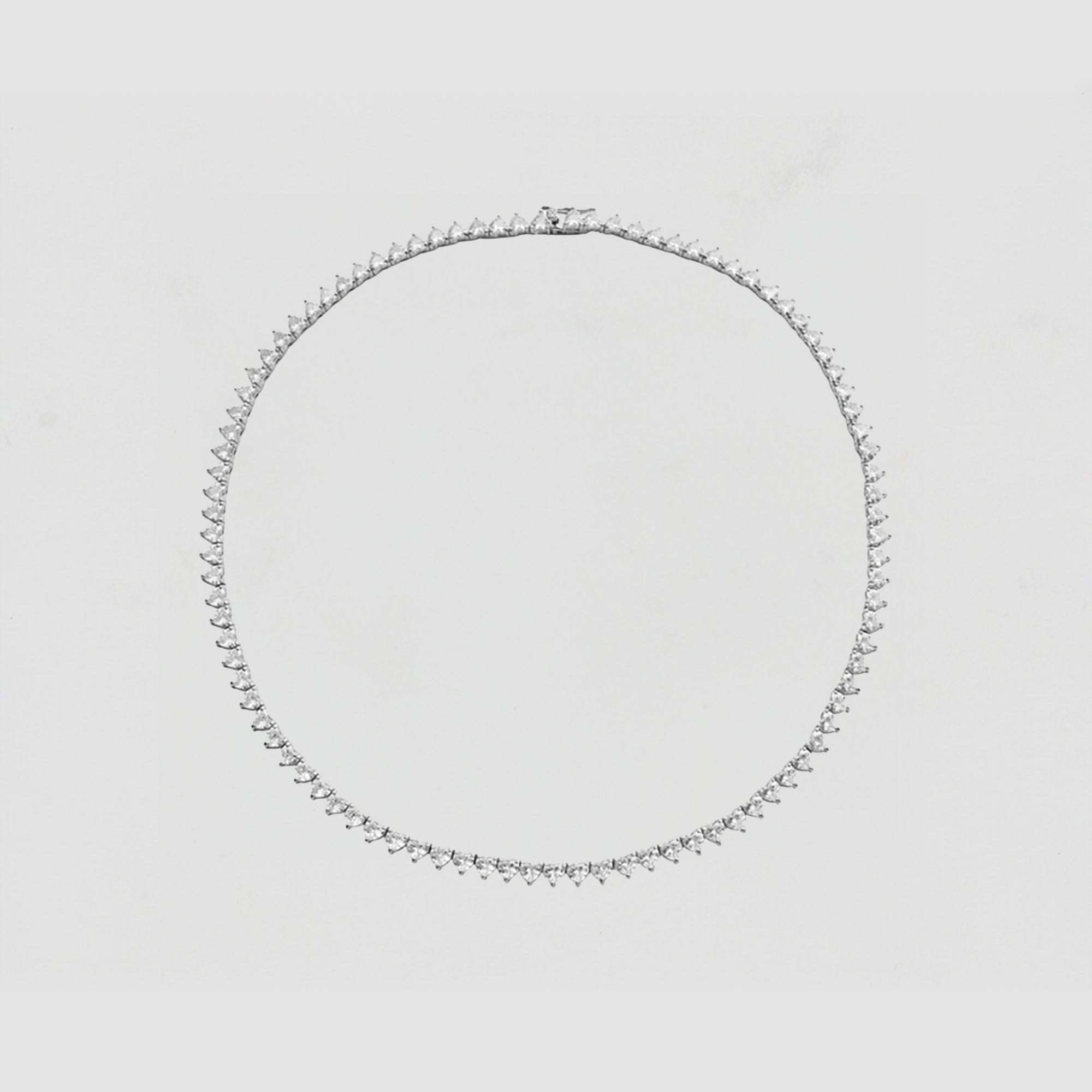 The Iced Out Heart Tennis Necklace | Silver