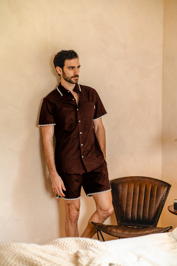 Brown Stitch Weekend Shirt | Brown