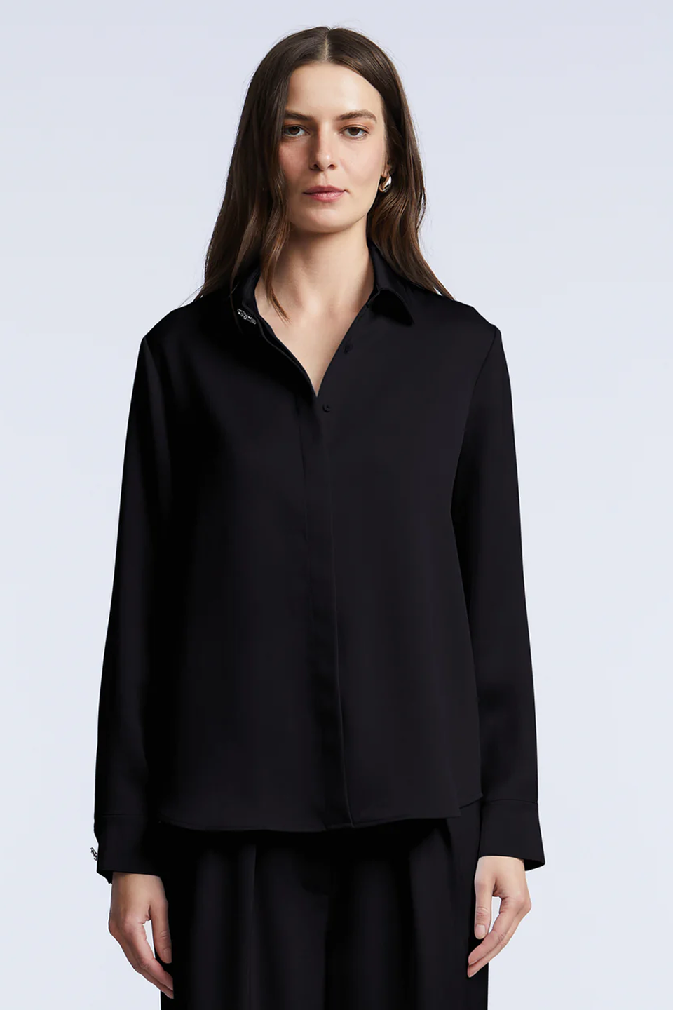 Washed Relaxed Button Down | Black
