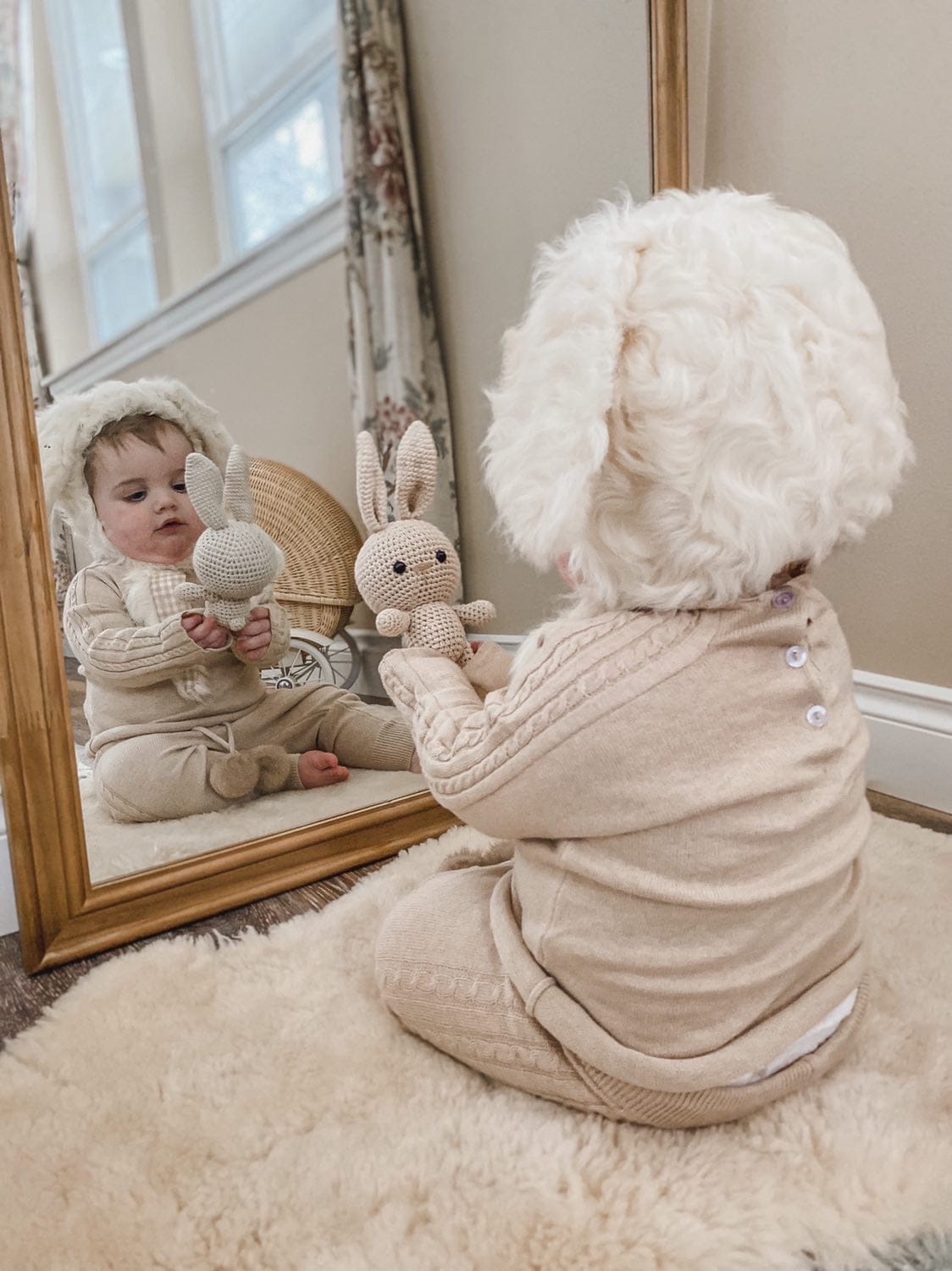 Baby Unisex | Cableknit Top and Pants Set | Oatmeal