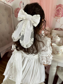 Katherine Linen Hair Bow - Petite Maison Kids