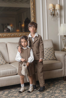 Boys | Herringbone Tweed Jacket | Brown