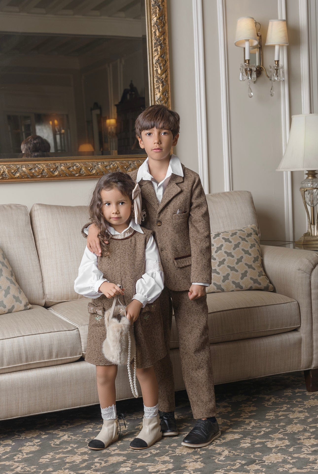 Boys | Herringbone Tweed Jacket | Brown