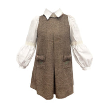 Women | Herringbone Tweed Mom Dress | Brown