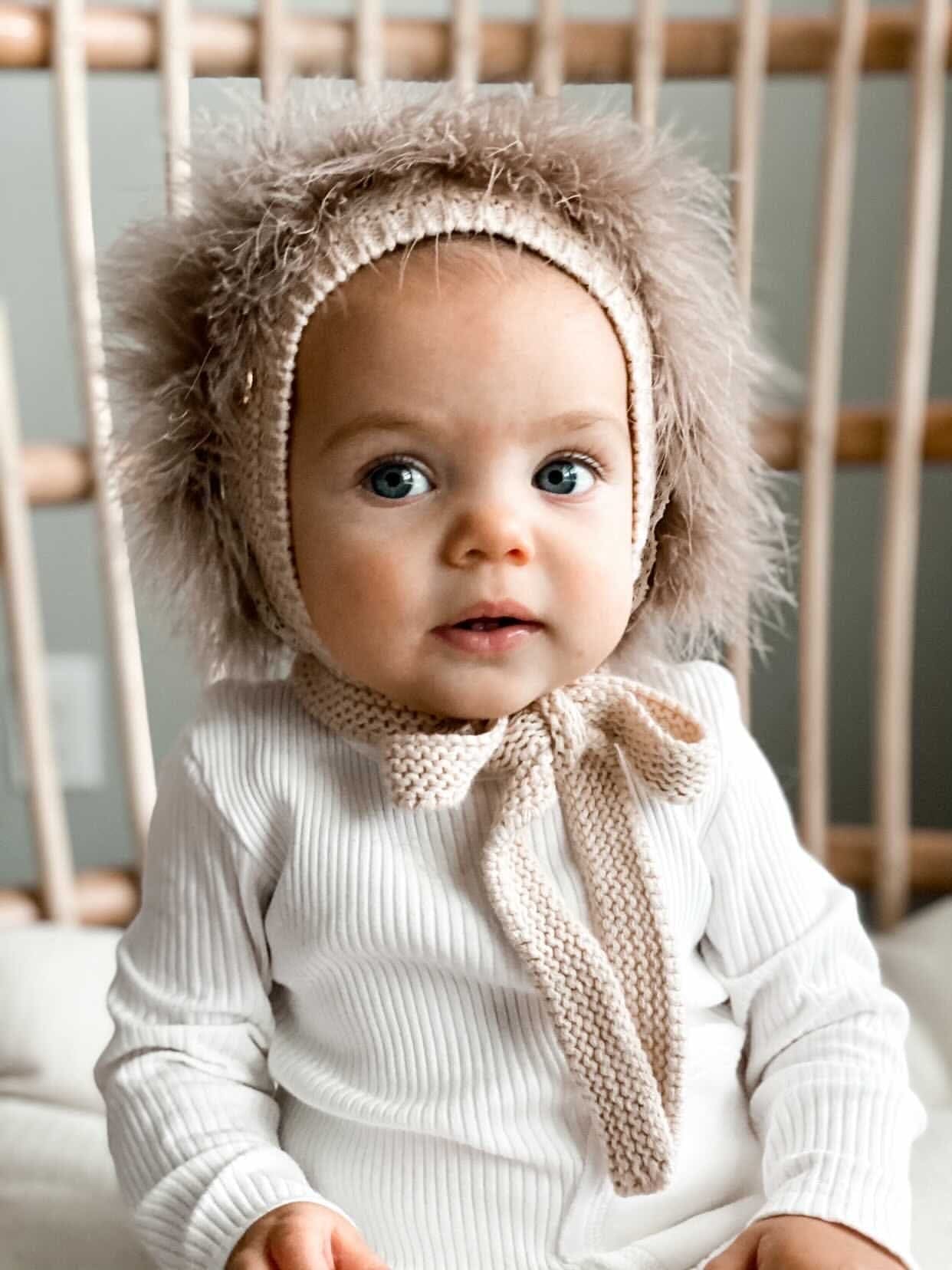 Baby Unisex | Lion Bonnet | Brown