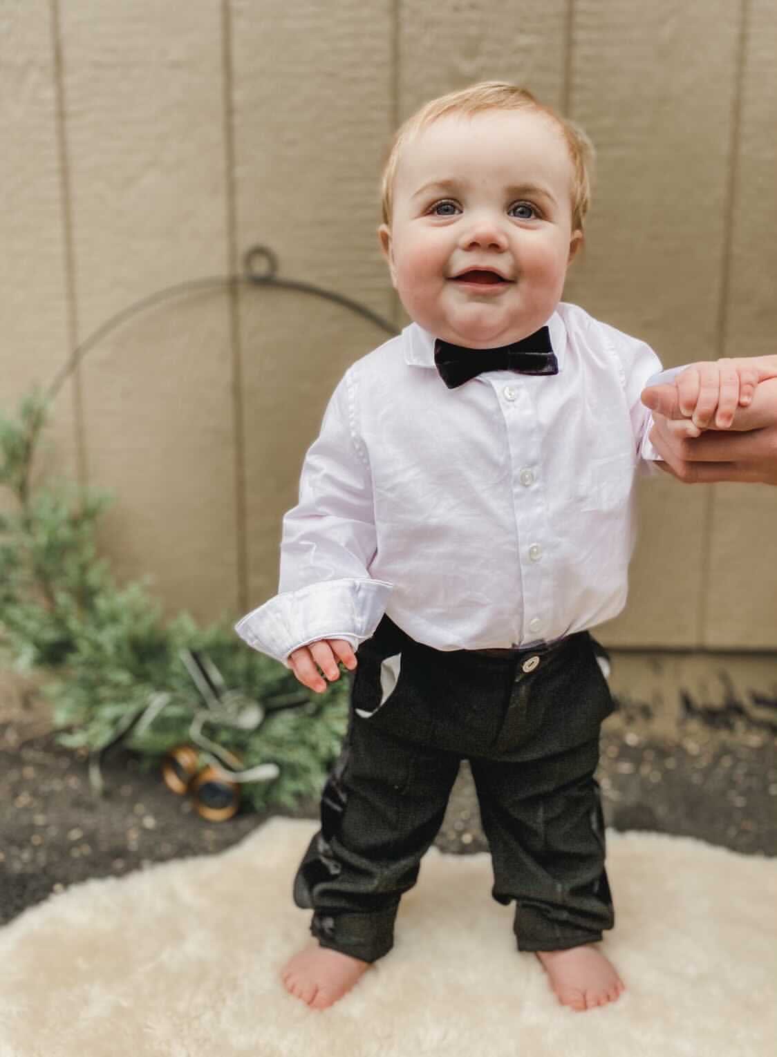 Tuxedo Shirt and Pants Set | White/ Black