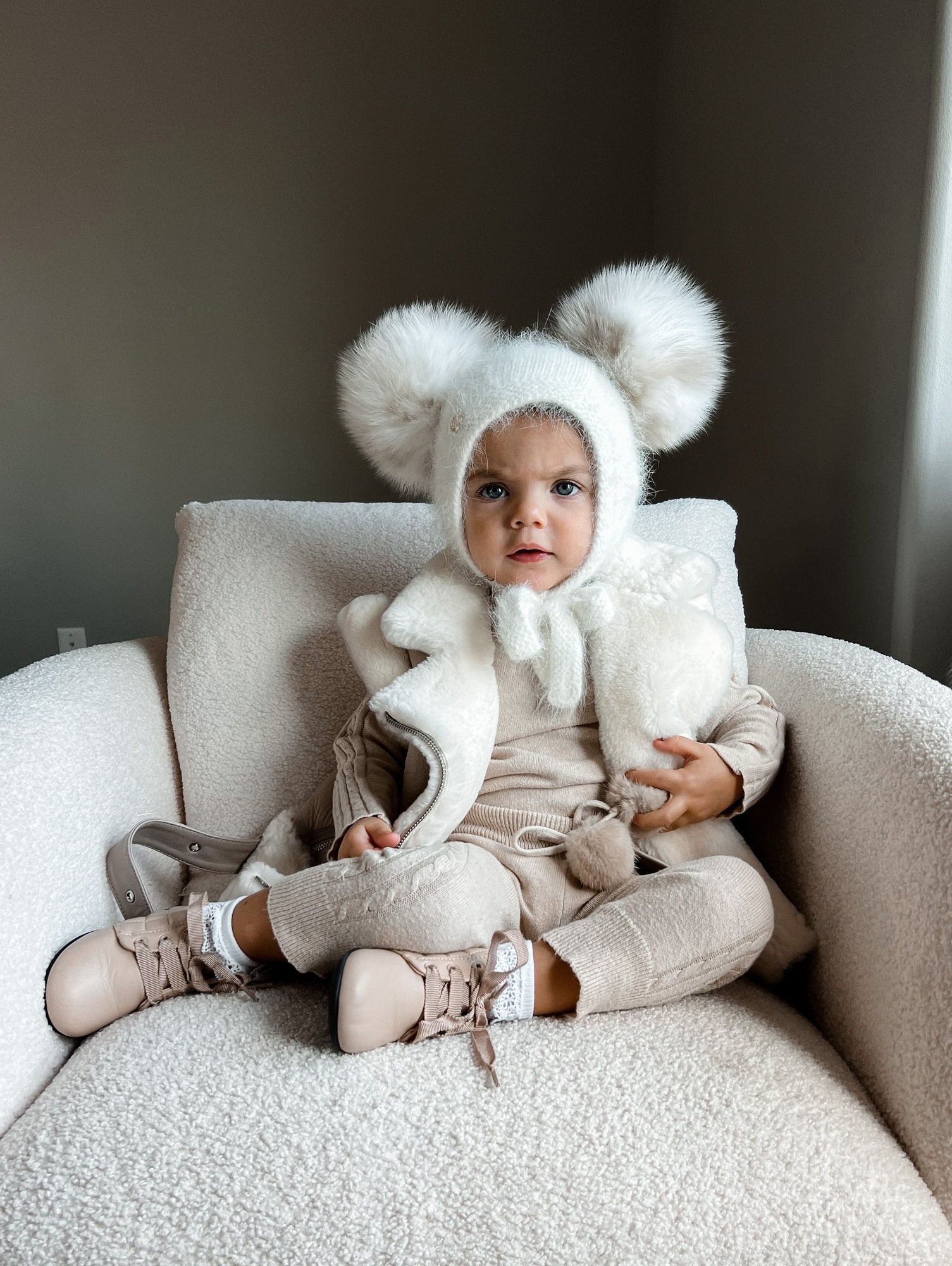 Baby Unisex | Sheepskin Leather Jacket | Beige
