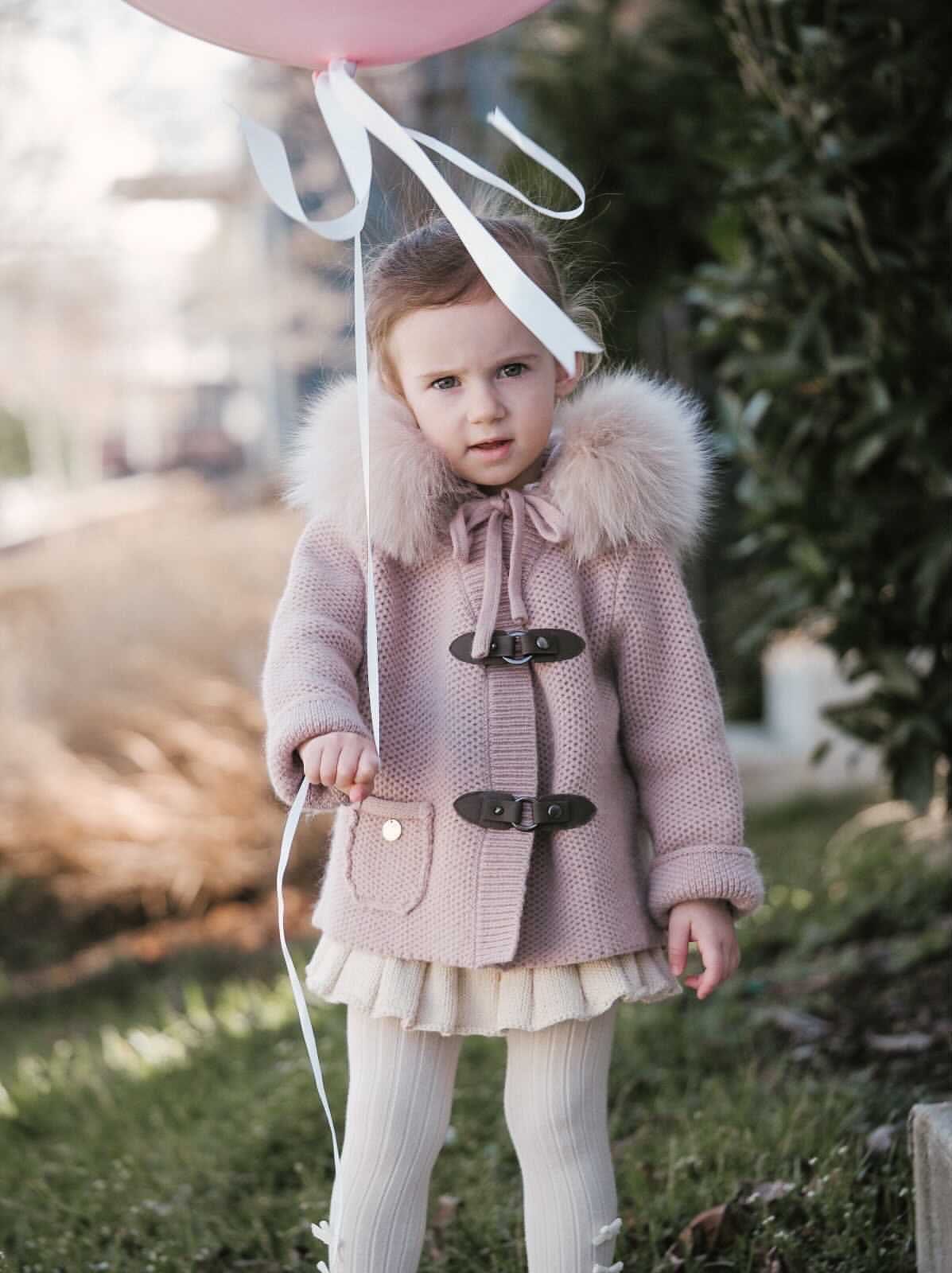 Honeycomb Dusty Pink Cashmere Pram Coat | Pink