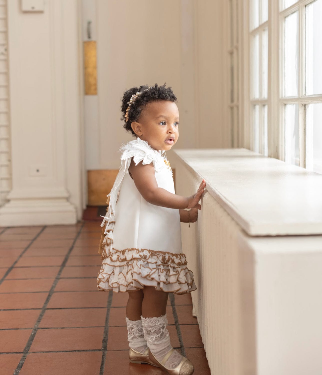 Angelina White Feather Wings Dress - Petite Maison Kids