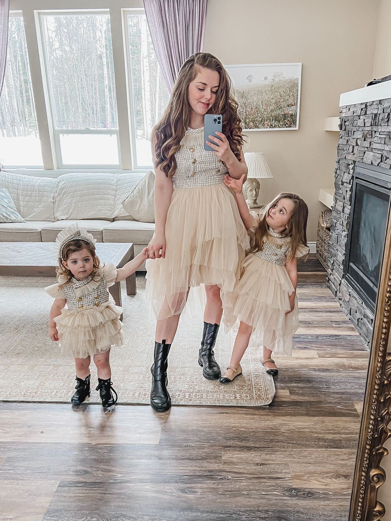 Fira Tweed Mom Dress | Beige