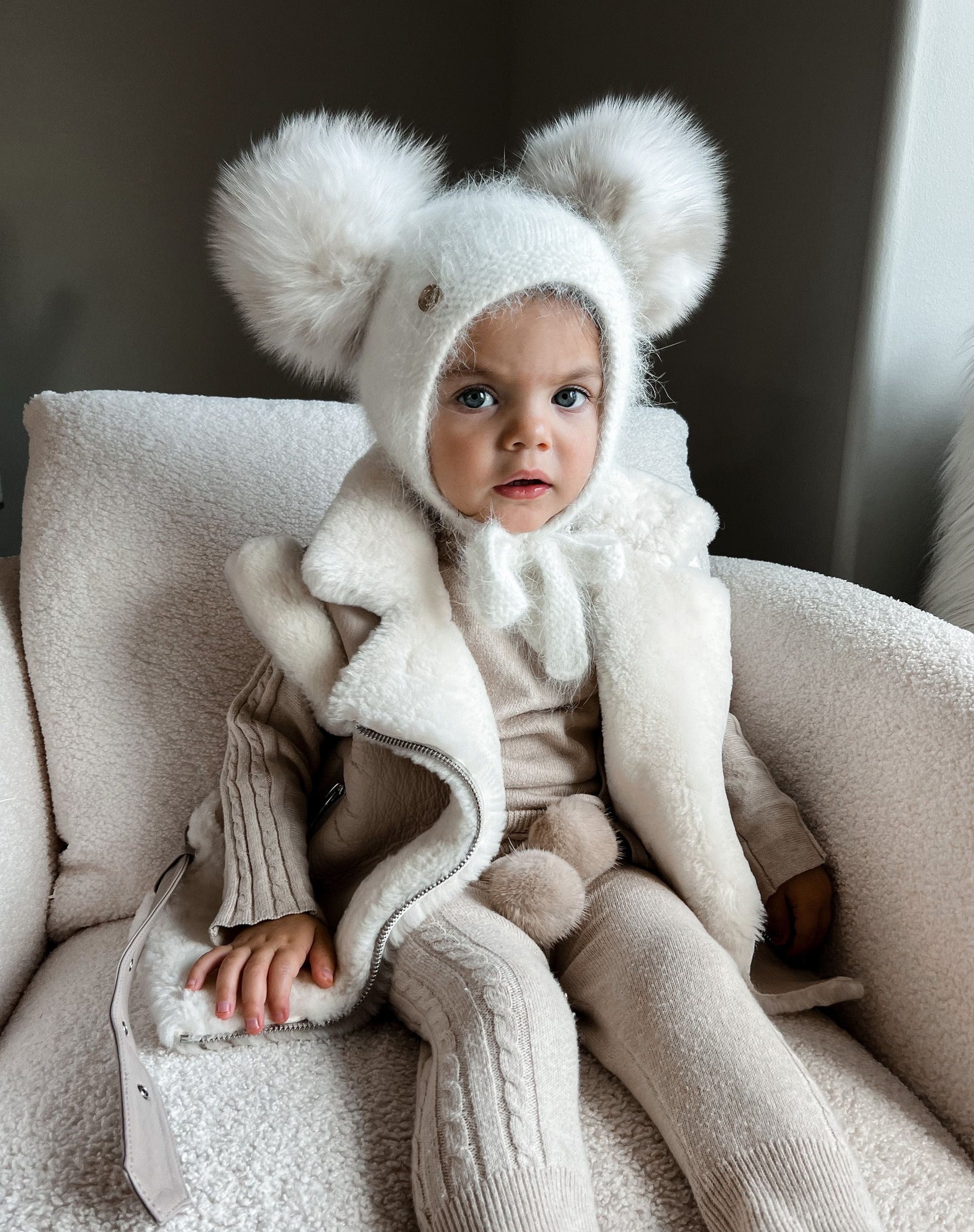 Baby Unisex | Sheepskin Leather Jacket | Beige