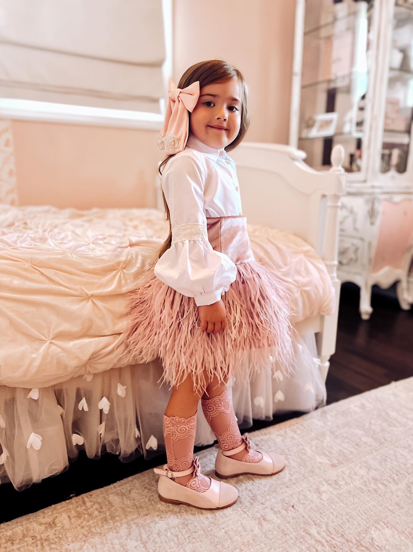 Baby Girls | Herringbone Blouse | White