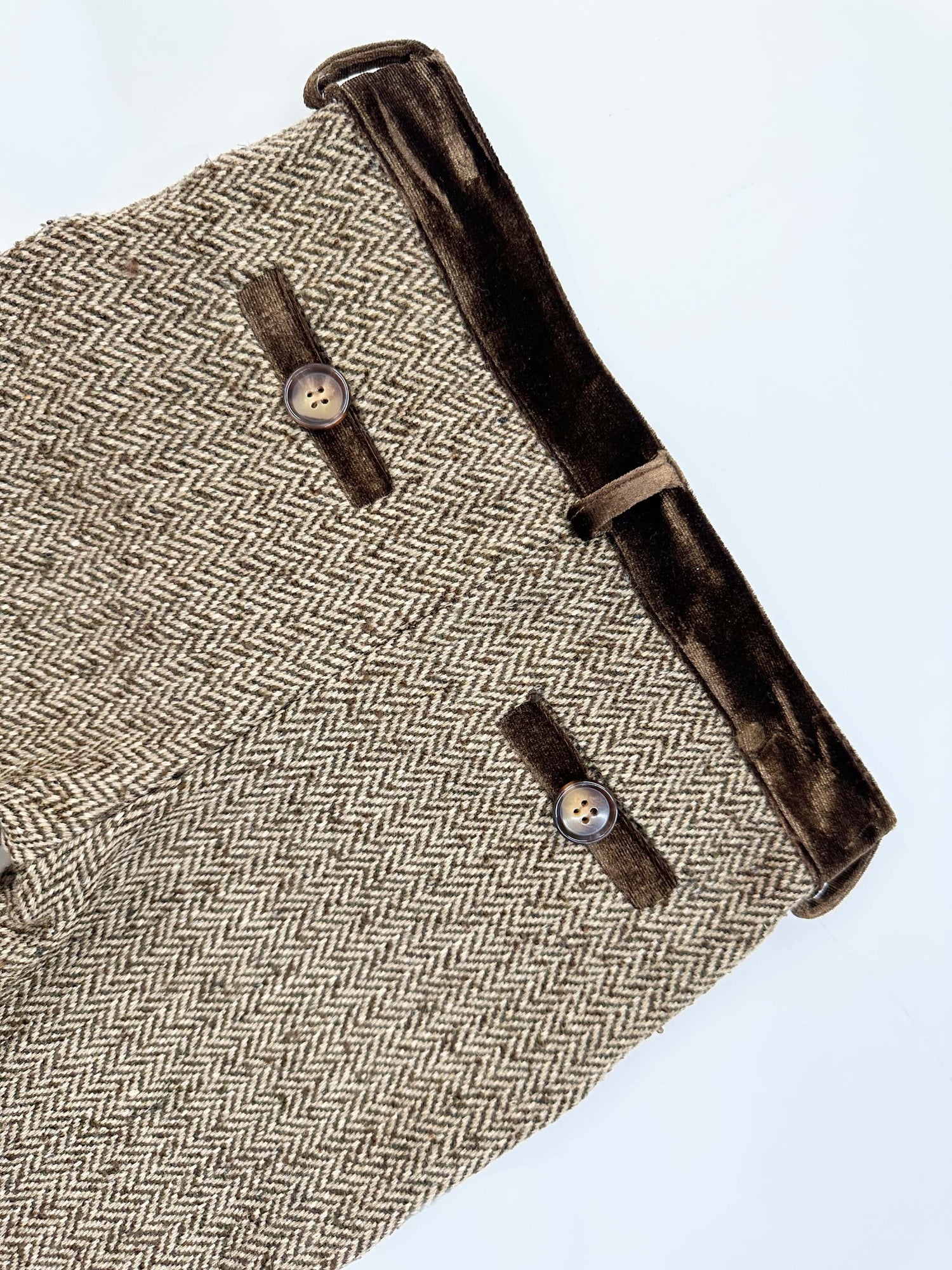 Boys | Herringbone Tweed Pants | Brown