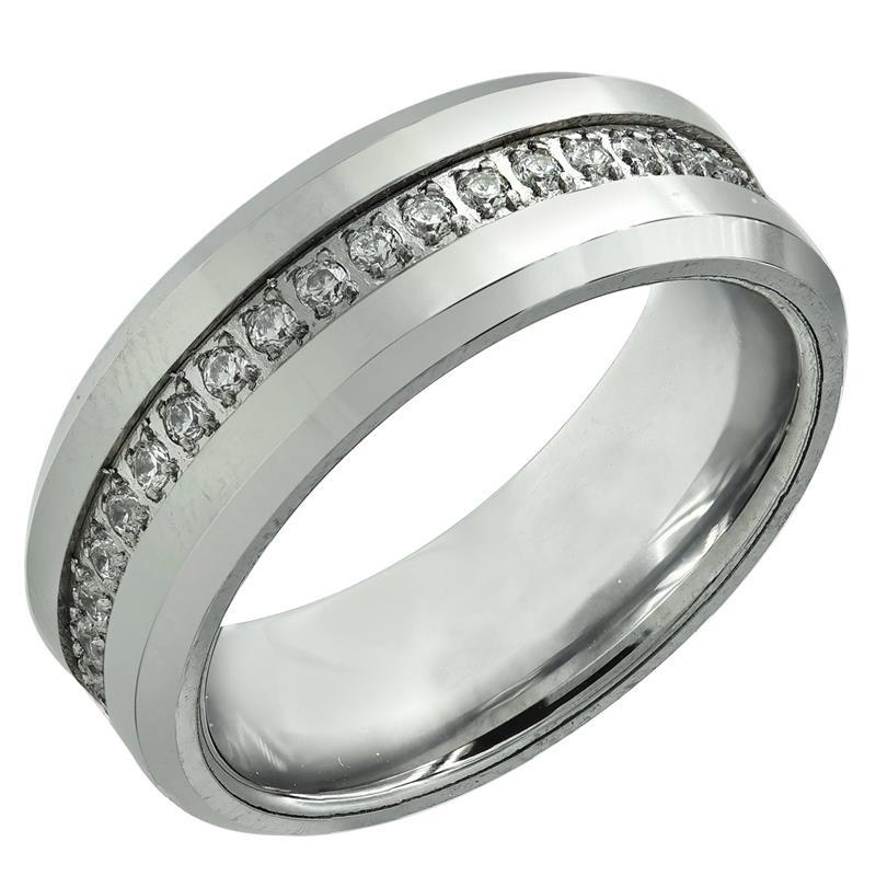 Womens | 0.25 CT Round Cut Lab Grown Diamond | Engagement Band Ring | Tungsten | H-I-SI-I1