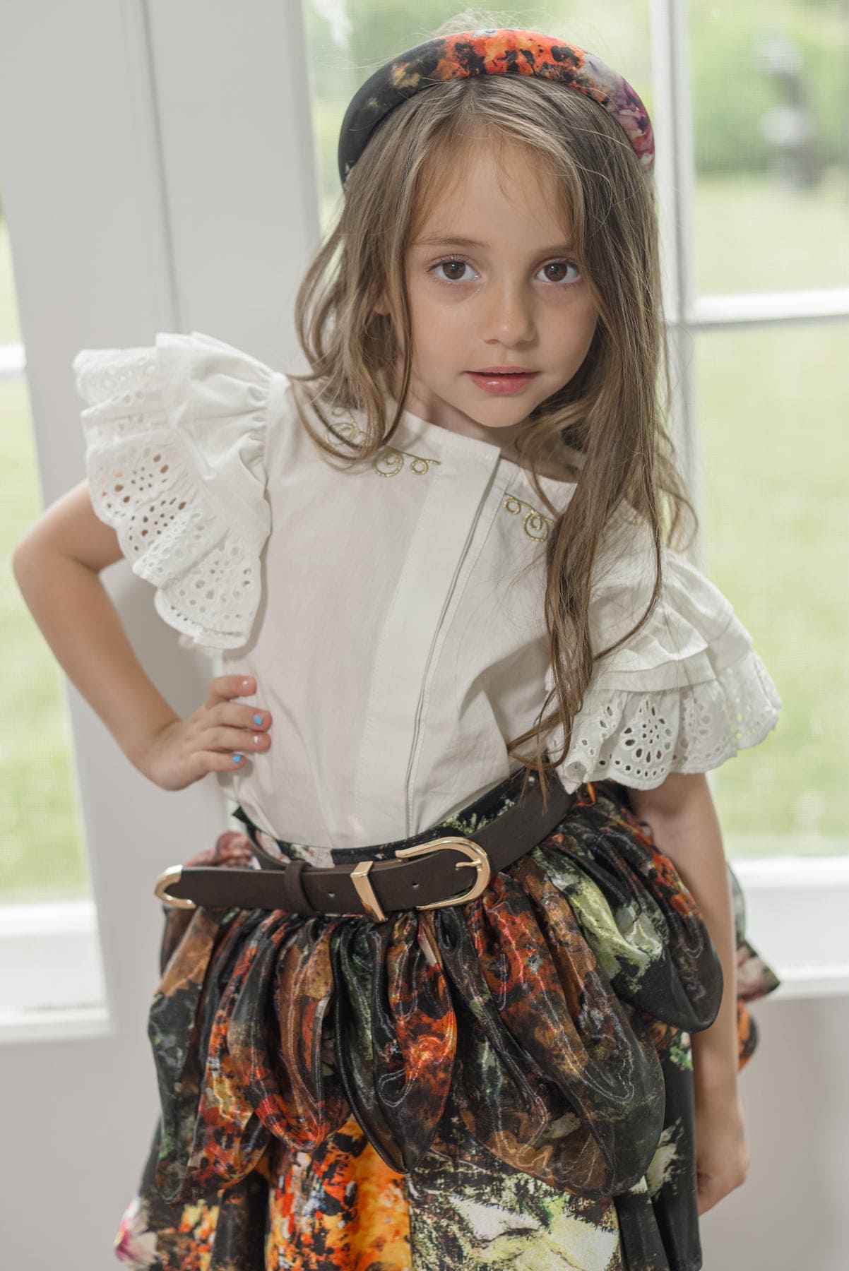 Girl | Alexis Foliage Print Headband | Multicolor