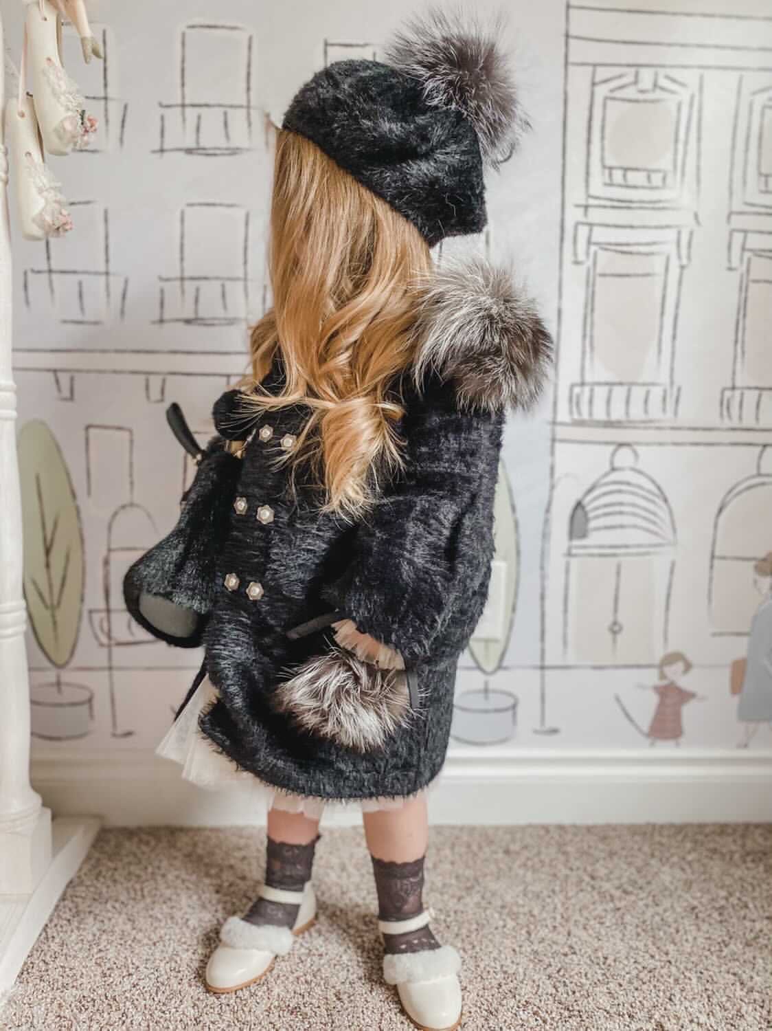 Milana Noir Sweater Coat - Petite Maison Kids