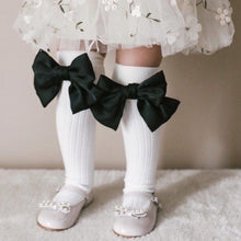 Abigail Satin Bow Socks | Black