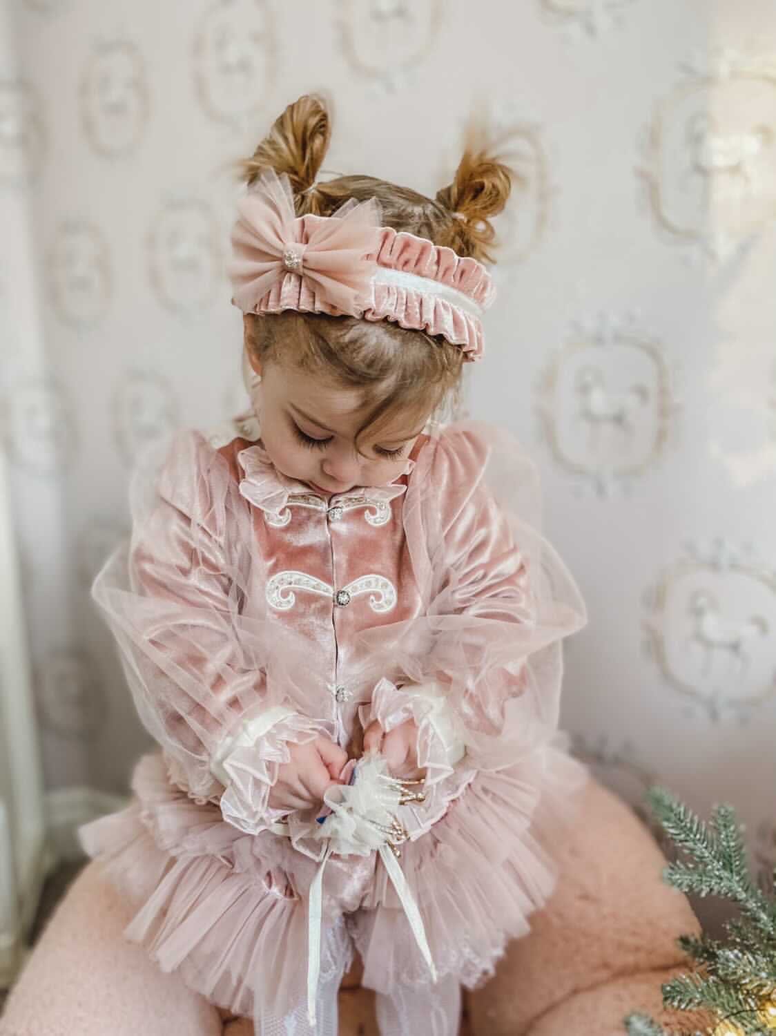 Clara Pink Velour Jacket and Bloomers Set | Pink