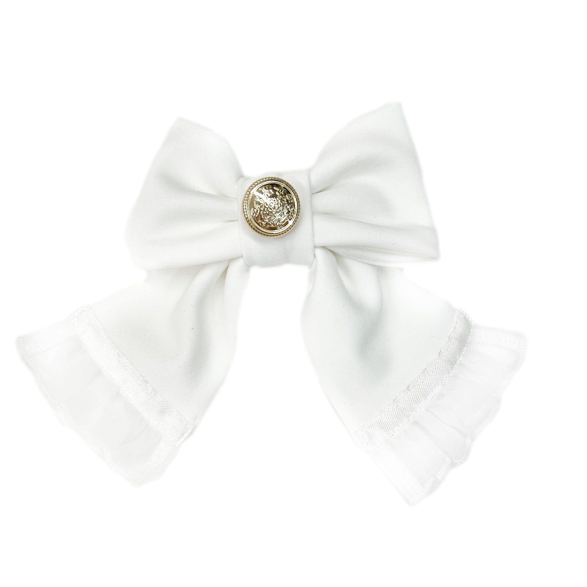 White Tuxedo Hair Bow - Petite Maison Kids