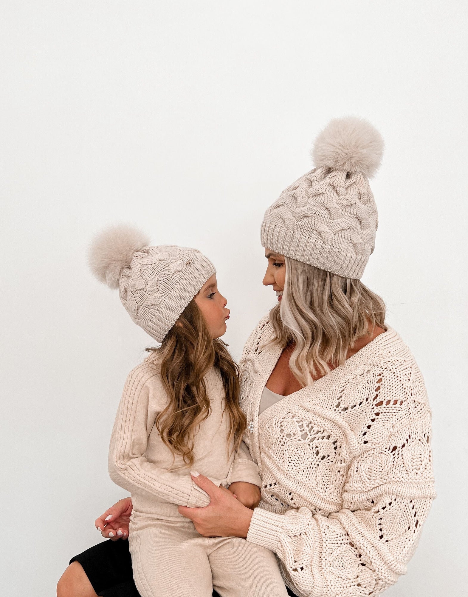 Women | Sandstone Merino Wool Adult Beanie Hat | Beige