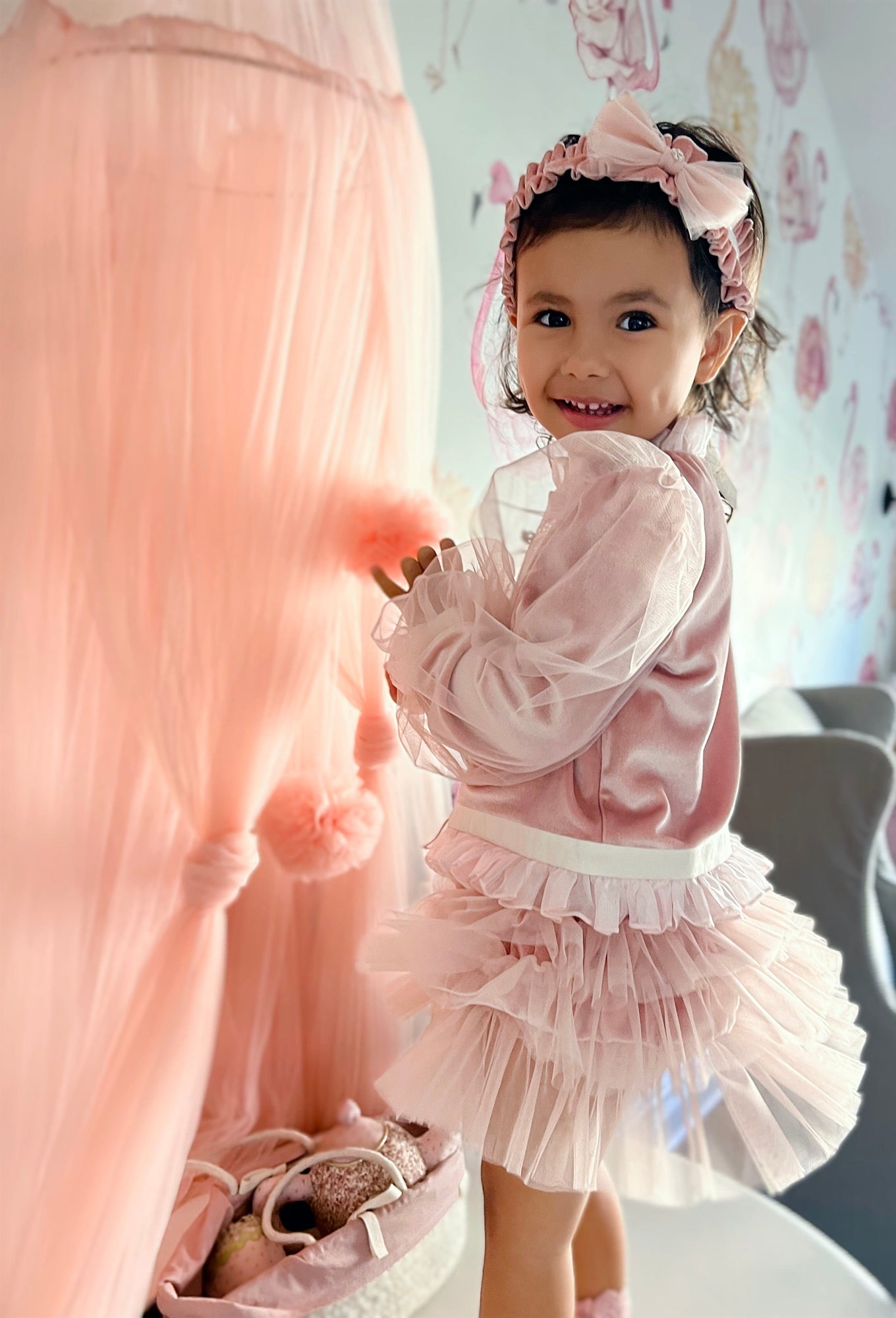 Clara Pink Velour Jacket and Bloomers Set | Pink